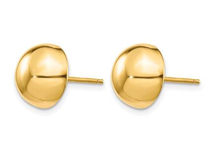 14k Polished Half Ball Post Earrings, 10 x 10mm