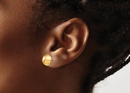 14k Polished Half Ball Post Earrings, 10 x 10mm