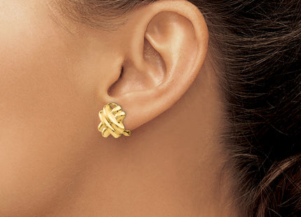 14k Polished X Omega Back Post Earrings