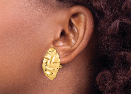 14k Polished Fancy Omega Back Post Earrings, 27 x 27mm