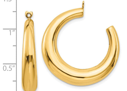 14k Polished Hollow Hoop Earring Jackets (Style E622J)