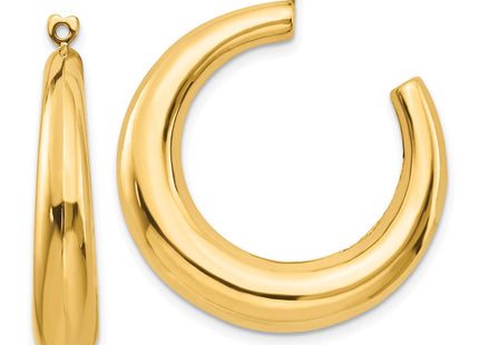 14k Polished Hollow Hoop Earring Jackets (Style E622J)