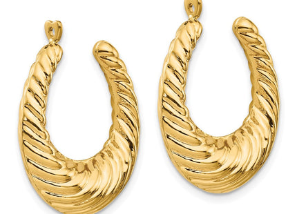 14K gold hoop earrings, alternate view