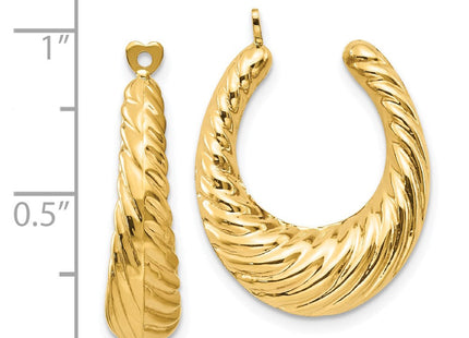 14K gold hoop earrings, another view