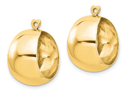 14k Polished Hoop Earring Jackets, 20 x 11mm
