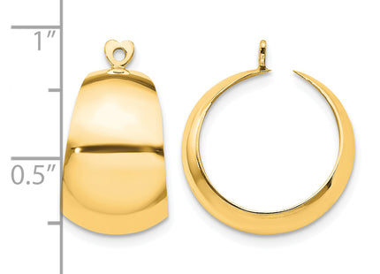 14k Polished Hoop Earring Jackets, 20 x 11mm