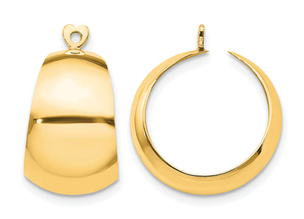 14k Polished Hoop Earring Jackets, 20 x 11mm