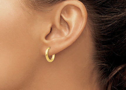 14K gold hoop earrings, another view