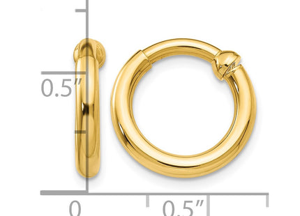 14K gold hoop earrings, further view