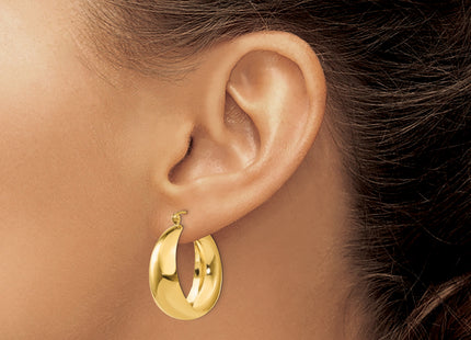 14k Polished Tapered Hoop Earrings
