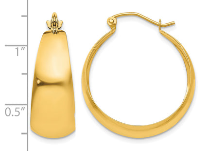 14k Polished Tapered Hoop Earrings