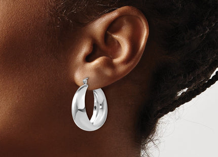14K white gold hoop earrings, another view