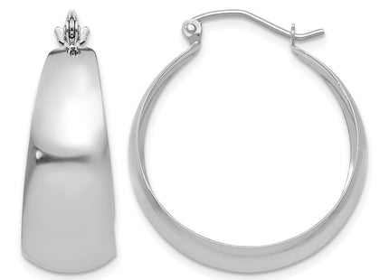 14K white gold hoop earrings