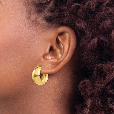 14K Small Hoop Earrings, 19 x 10mm