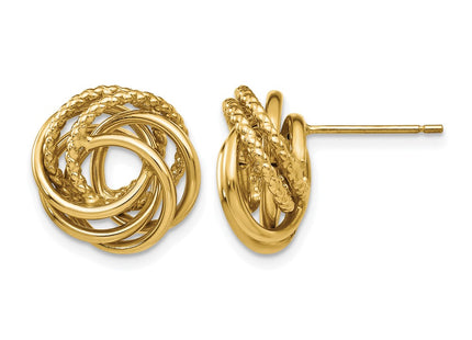 14K gold knot earrings