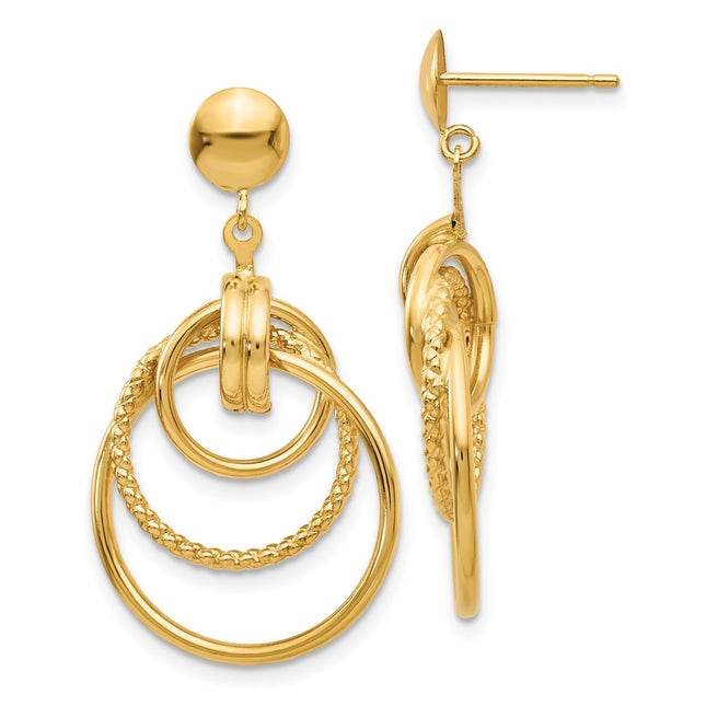 14k Yellow Gold Earrings Style E776 - Classique Jewelry Inc.