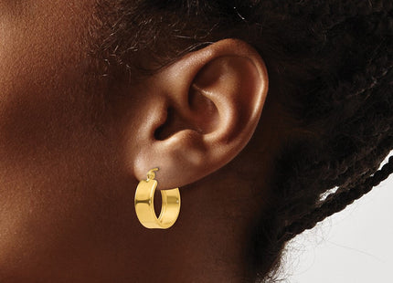 14K gold hoop earrings, another view