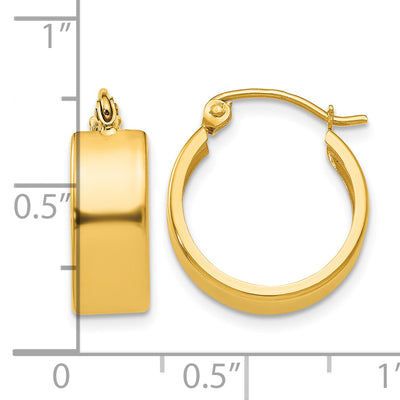 14K Small Hoop Earrings, 17 x 5.75mm