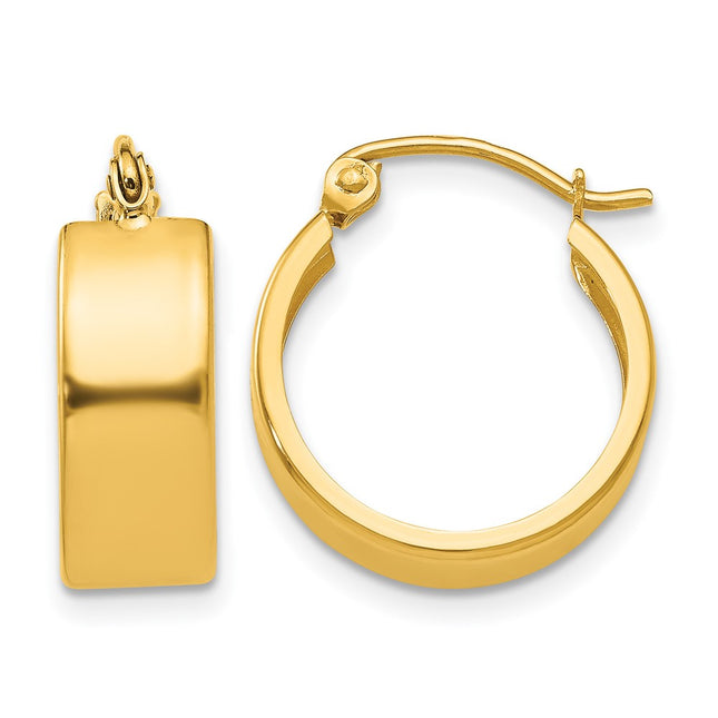 14k Small Hoop Earrings, 17 x 5.75mm