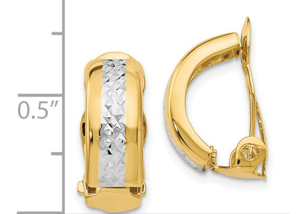 14k Yellow & Rhodium Earrings Style E845 - Classique Jewelry Inc.