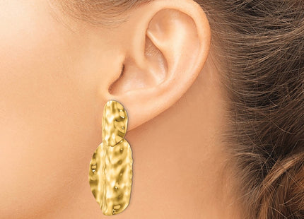 14K gold drop earrings, another view