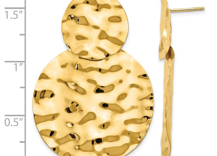 14K gold drop earrings, further view