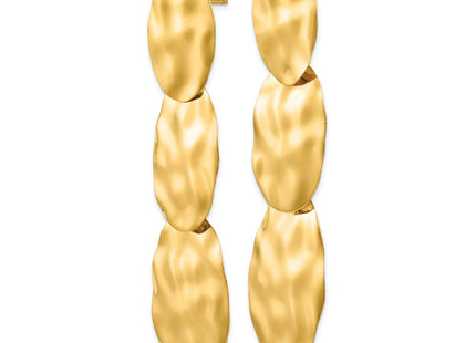 14k Polished Hammered Dangle Earrings (Style E879)