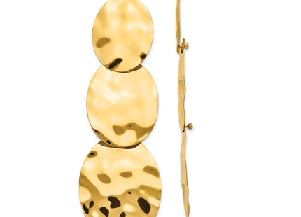 14k Polished Hammered Dangle Earrings (Style E879)