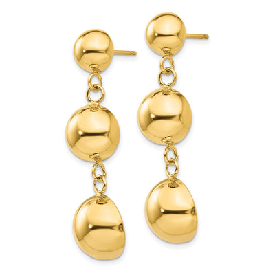 14K Polished Half Ball Dangle Earrings