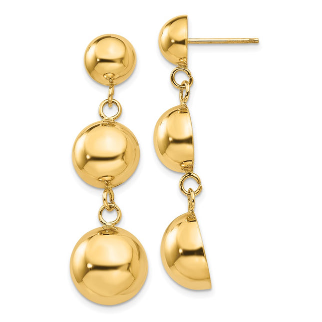 14k Yellow Gold Earrings Style E883 - Classique Jewelry Inc.