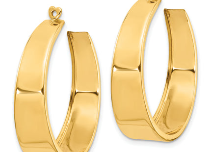 14k Polished Hoop Earring Jackets, 30 x 8mm