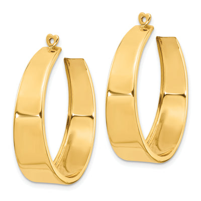 14K Polished Hoop Earring Jackets, 30 x 8mm