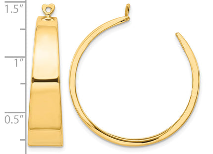14k Polished Hoop Earring Jackets, 30 x 8mm