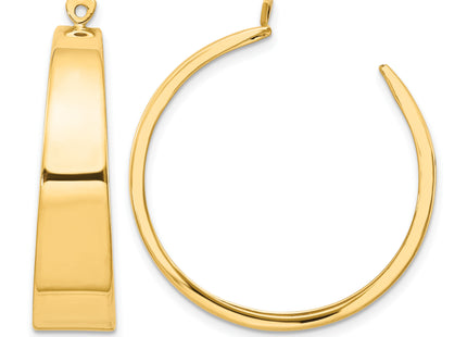 14k Polished Hoop Earring Jackets, 30 x 8mm