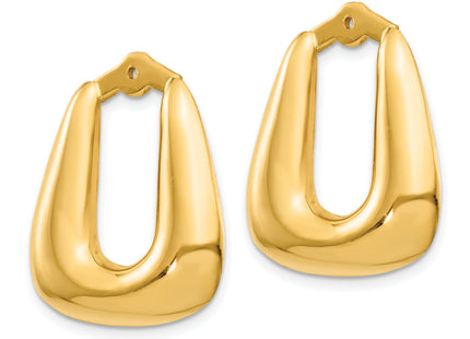 14k Polished Hoop Earring Jackets, 25 x 20mm