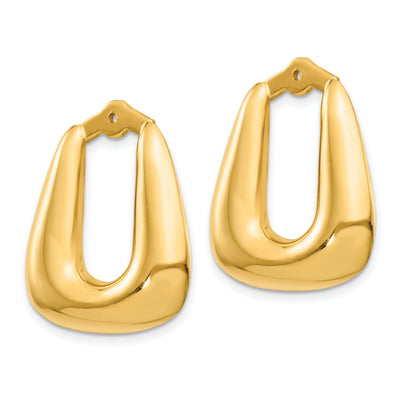 14K Polished Hoop Earring Jackets, 25 x 20mm