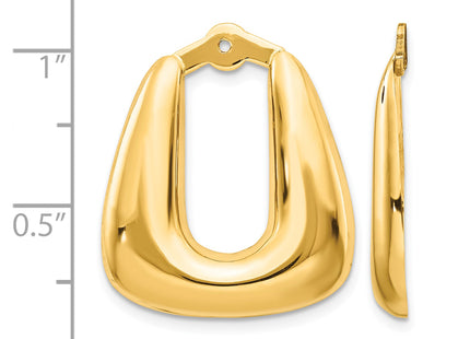 14k Polished Hoop Earring Jackets, 25 x 20mm