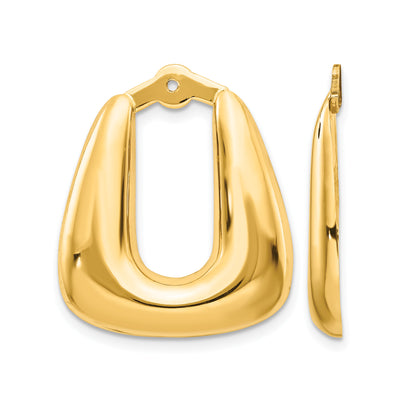 14K Polished Hoop Earring Jackets, 25 x 20mm