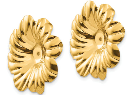 14k Polished Floral Earring Jackets, 24 x 23mm