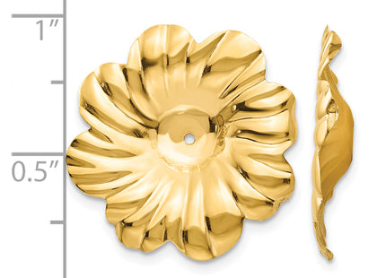 14k Polished Floral Earring Jackets, 24 x 23mm