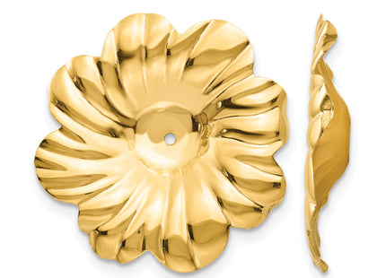 14k Polished Floral Earring Jackets, 24 x 23mm