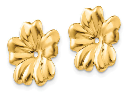 14k Polished Floral Earring Jackets (Style E893J)