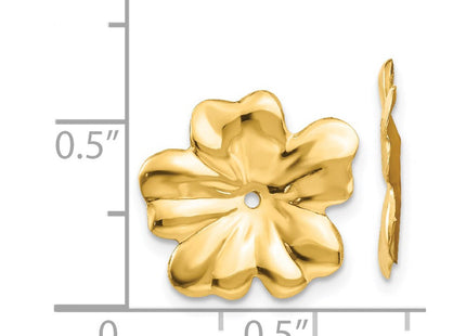14k Polished Floral Earring Jackets (Style E893J)