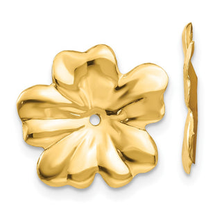 14k Polished Floral Earring Jackets (Style E893J)