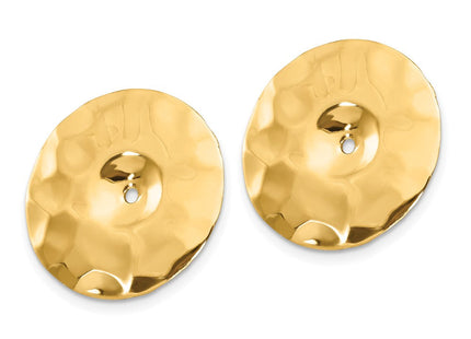 14k Polished Hammered Disc Earring Jackets (Style E895J)