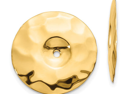 14k Polished Hammered Disc Earring Jackets (Style E895J)