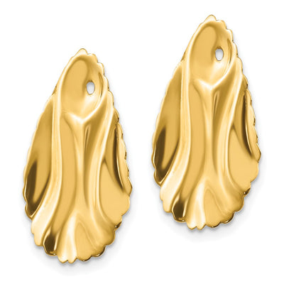 14K Polished Floral Earring Jackets, 24 x 23mm