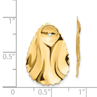 14K Polished Floral Earring Jackets, 24 x 23mm