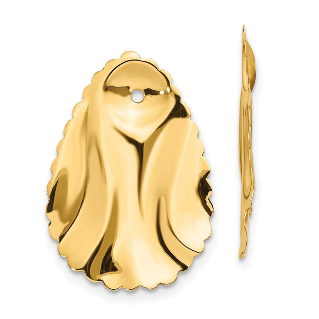 14k Polished Floral Earring Jackets, 24 x 23mm