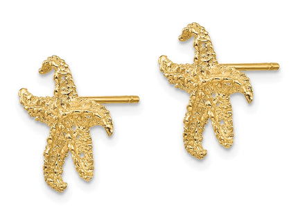 14K gold starfish earrings, alternate view